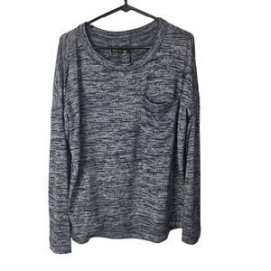 Rag‎ & Bone Blue Gray Heathered Long Sleeve Top M Womens Minimalist Pullover